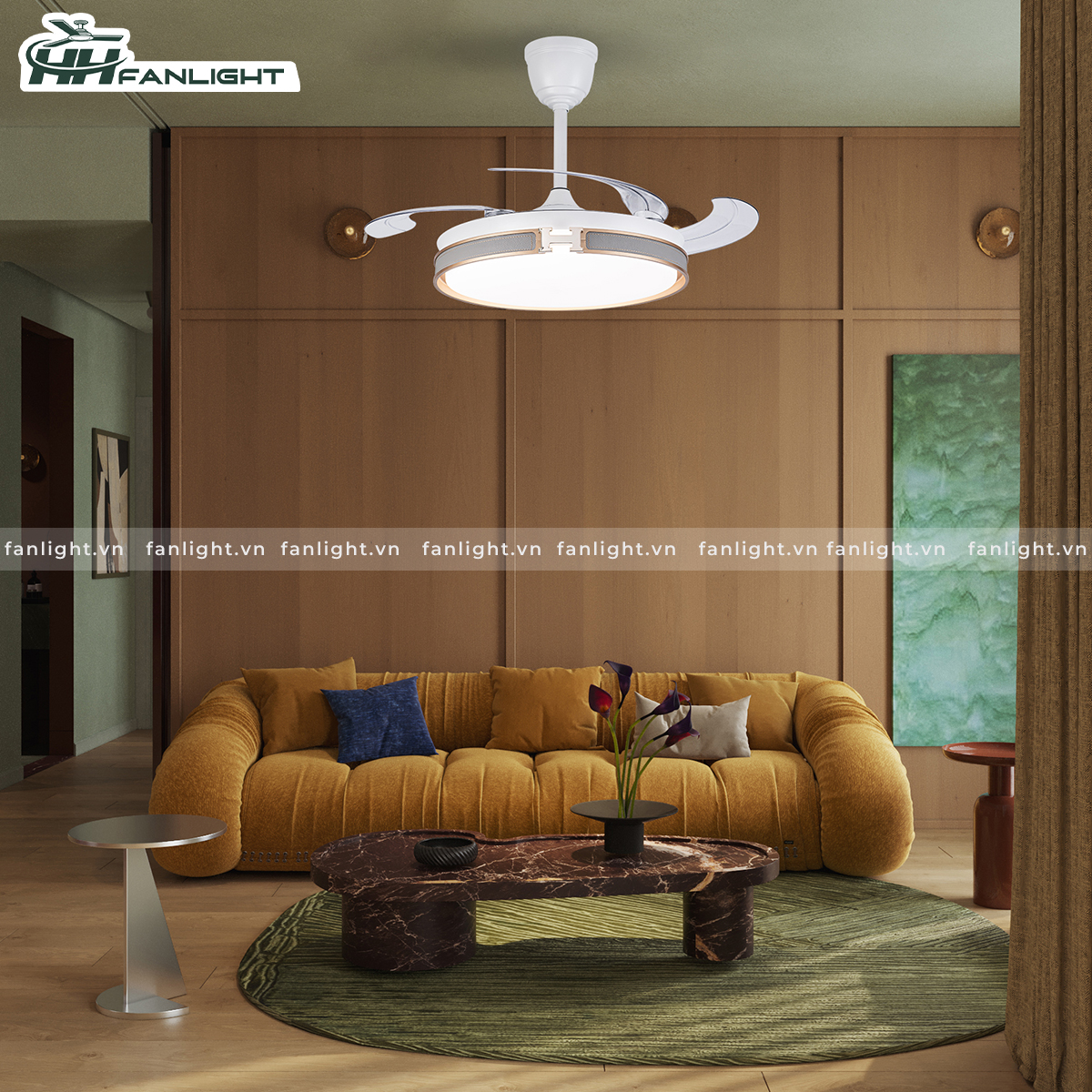 Quạt trần đèn giấu cánh FL HD-409